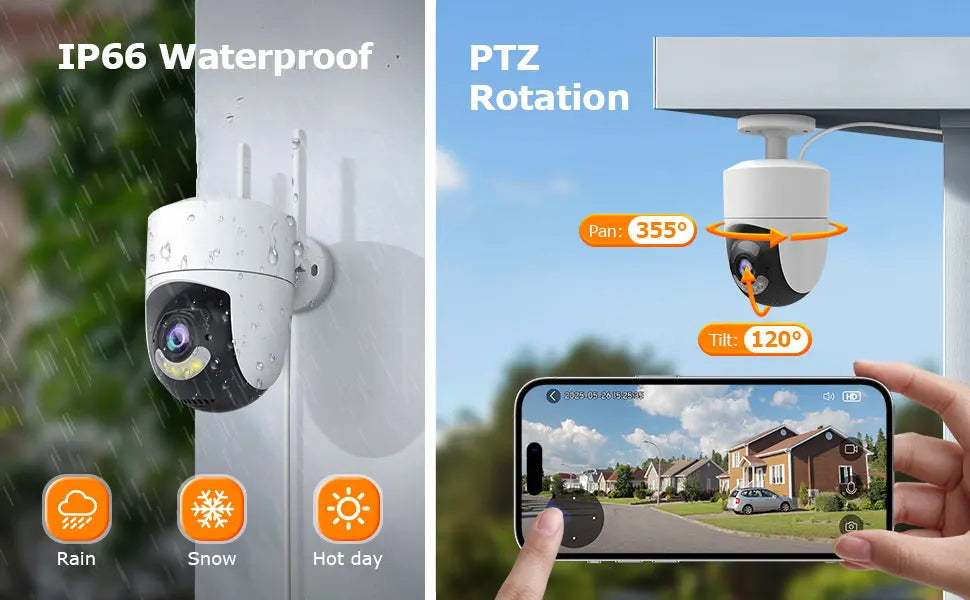 6MP Tuya Smart 5G WIFI Camera Outdoor Indoor Security Home PTZ Camera Auto Tracking Color Night Vision Wireless Surveillance Cam
