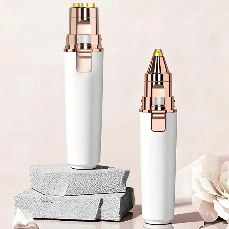 2 IN 1 Rechargeable Epilator Electric Eyebrow Trimmer Female Body Facial Lipstick Shape Hair Removal Mini Painless Razor Shaver