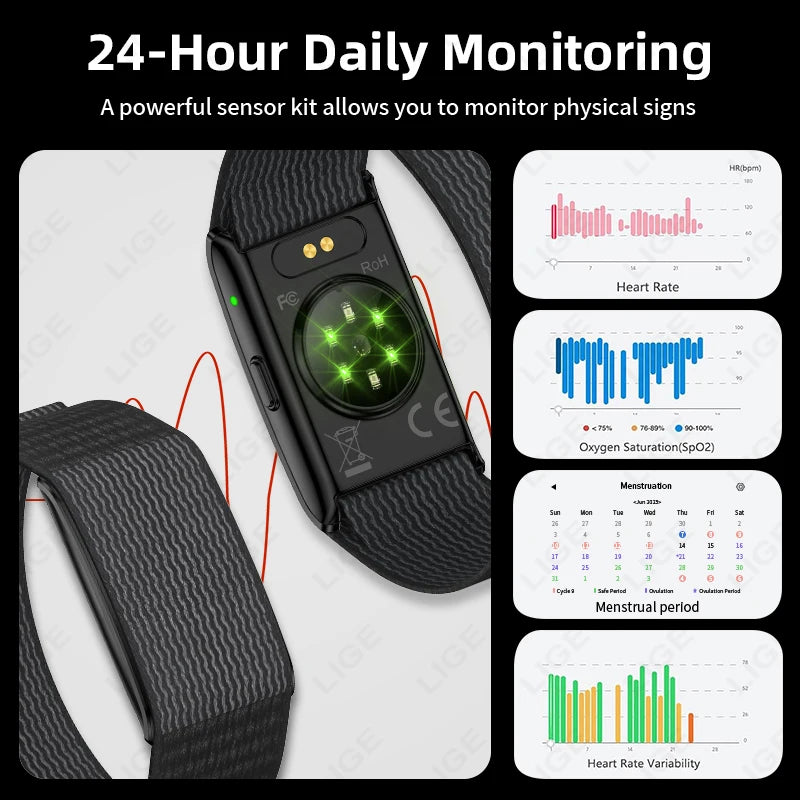 New AI Health Analysis Smart Watch Sport Band Fitness Tracker Heart Rate Blood Pressure HRV Monitor Call Reminder Smart Bracelet