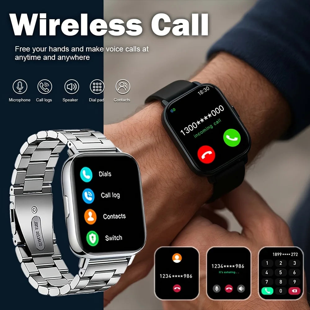 Smart Watch for Men & Women - Multi-Function Fitness Tracker with Call/Message/Weather/Alarm/Remote Camera Control, USB-Powered