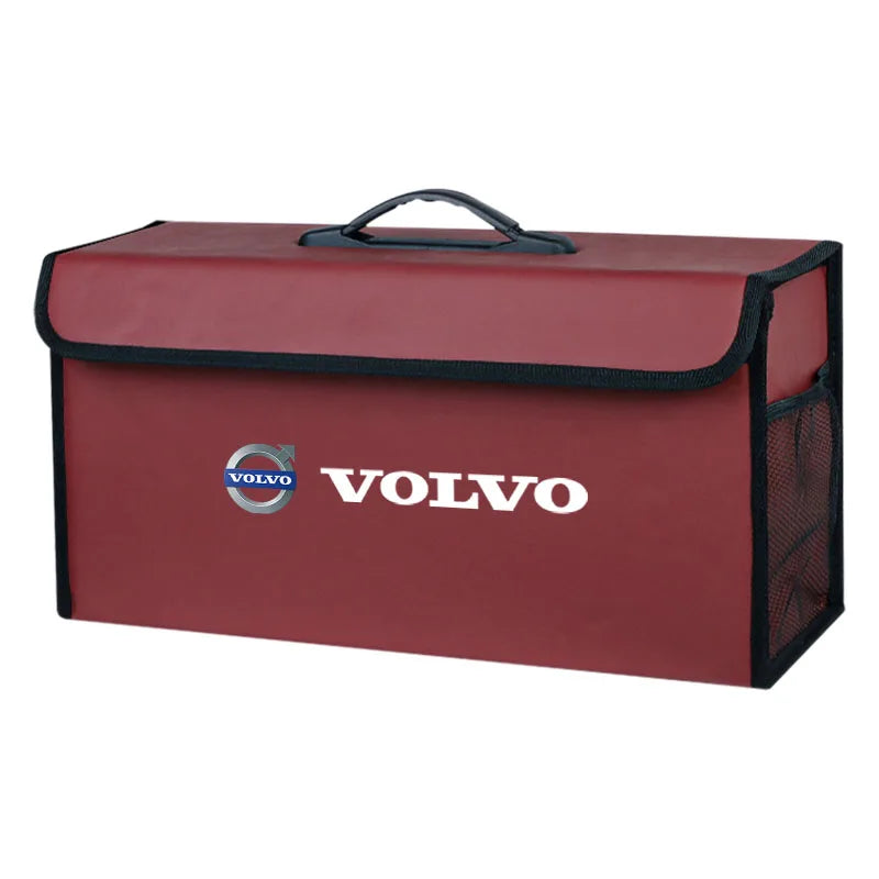 Quality Leather Car Organizer Foldable Auto Trunk Storage Box For Volvo ES90 EC40 EX40 EM90 XC90 V90 V60 XC60 V40 S80 S60 S90 C4