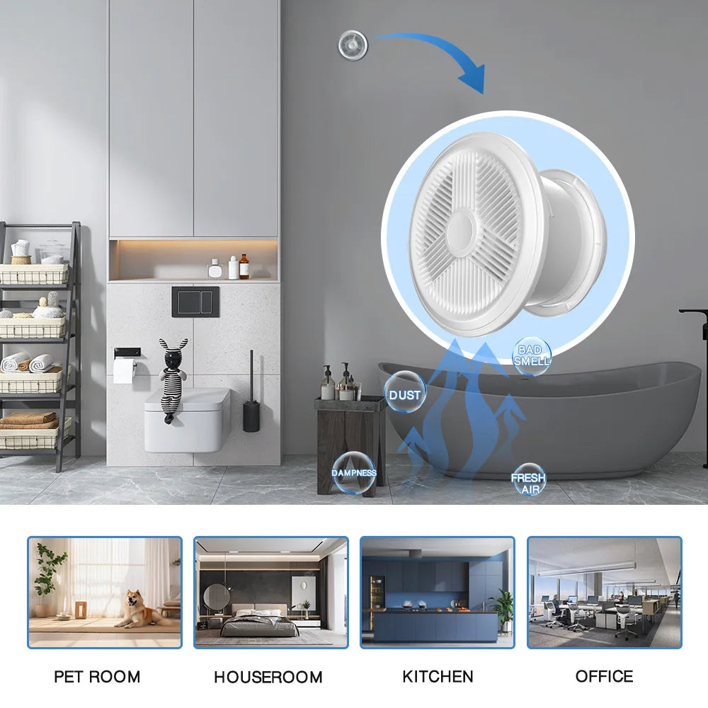 ECO Friendly Two Way Bathroom Exhaust Fan Ventilation Fan With Remote Control For Window Wall Mount Home Ventilation