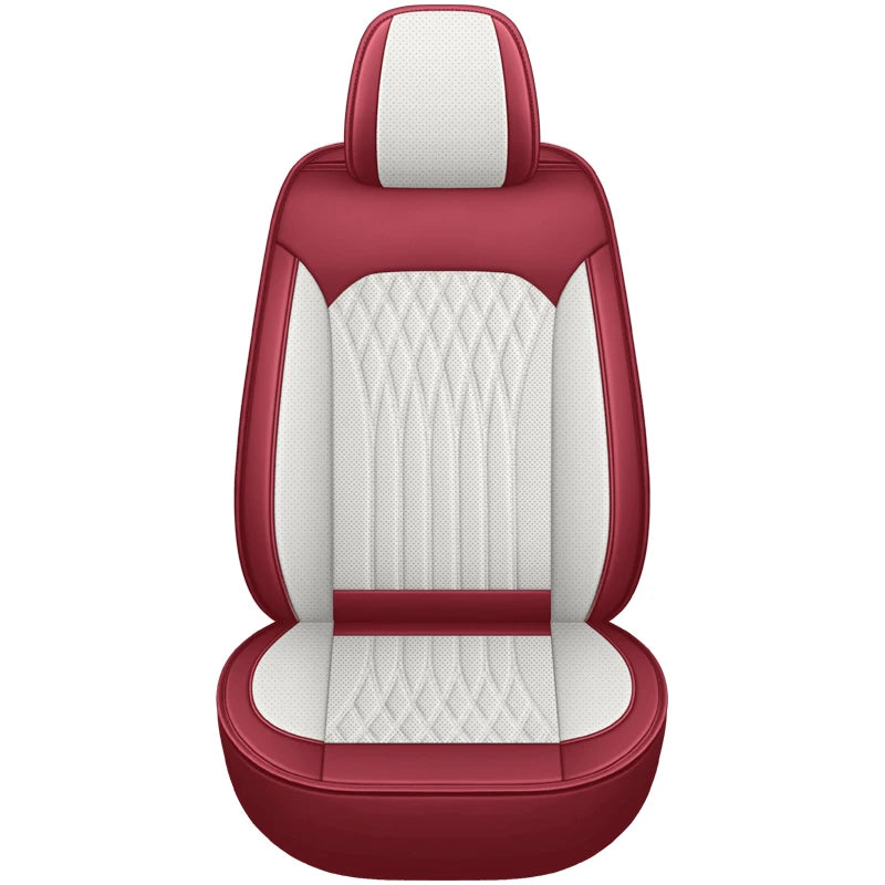 Single Front Car Seat Cover, Full-Wrap Design, Breathable Perforated PU Leather, Universal Fit for Most Sedans, Trucks & SUVs