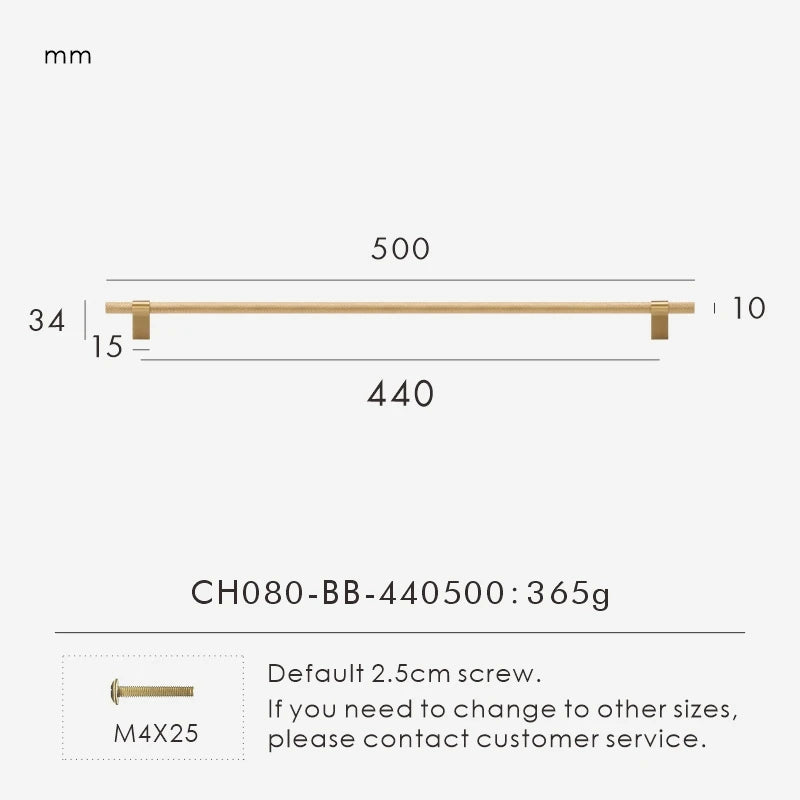 Nurlin Solid Brass Knurling Patterned Cabinet T-bar Extended Length 40 Inches Kitchen Appliances Dishwashers Refrigerators Pull