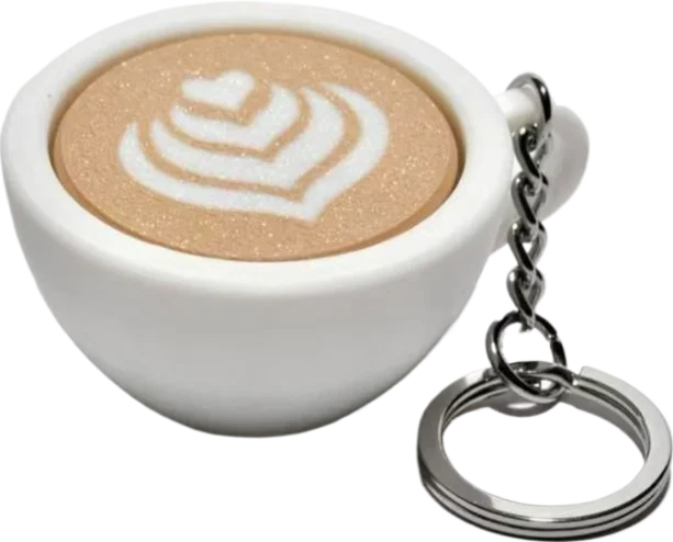 Stress resistant keychain toy - fun stress relieving buttons in strawberry cake, coffee, and chicken legs, designed for all ages