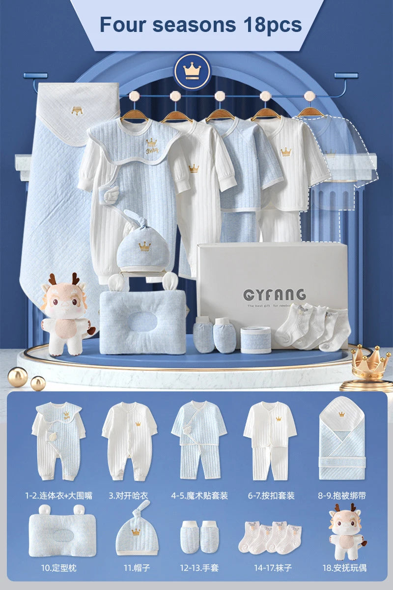 Newborn Baby Clothing 15/18/20 Pieces/0-3Months 100%Cotton Kids Clothes Suit Unisex Infant Boys Girls Clothing Set Without Box