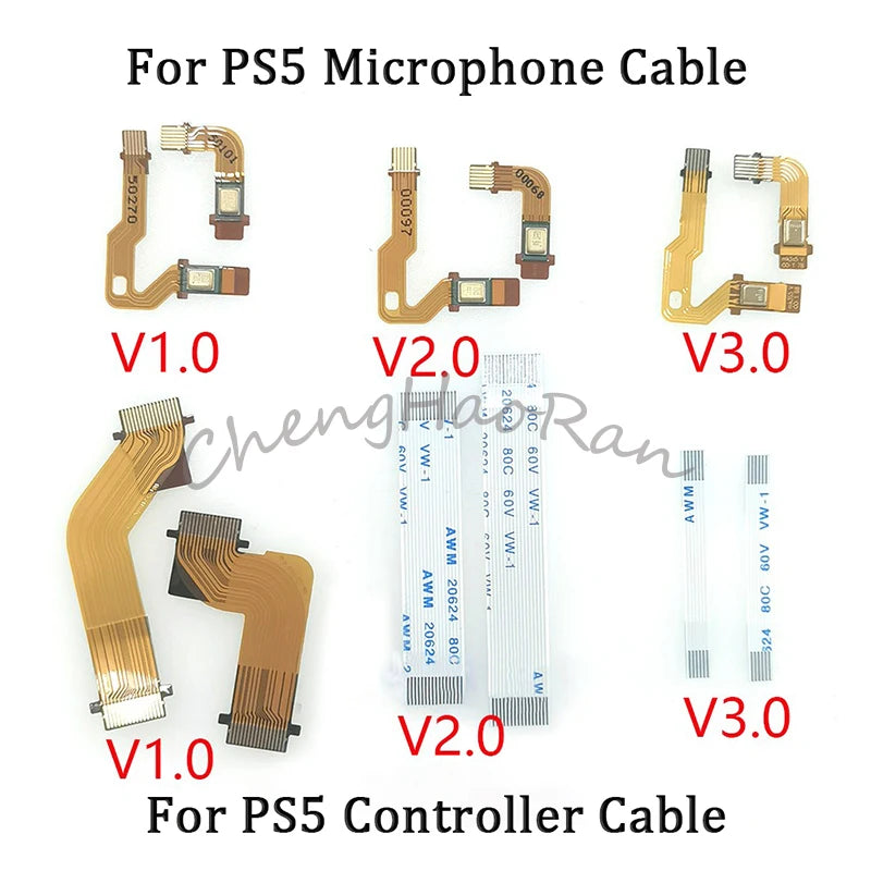 1Set Microphone Flex Cable For PS5 V1 V2 V3 Gamepad Controller Flat Cable For PS5 BDM-010 020 030 Handle Inner Mic Ribbon Cables