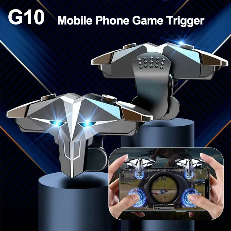 G10 Mobile Phone Game Trigger 4 Fingers Aim Shooting Free Fire L1 R1 Gamepad Joystick Controller for IOS Android E-sports Button