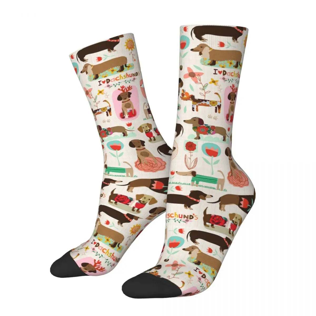 Happy Funny Male Men Socks Casual Dachshund Sock Gift for Animal Dog Lover Sport Women's Stockings Spring Summer Autumn Winter