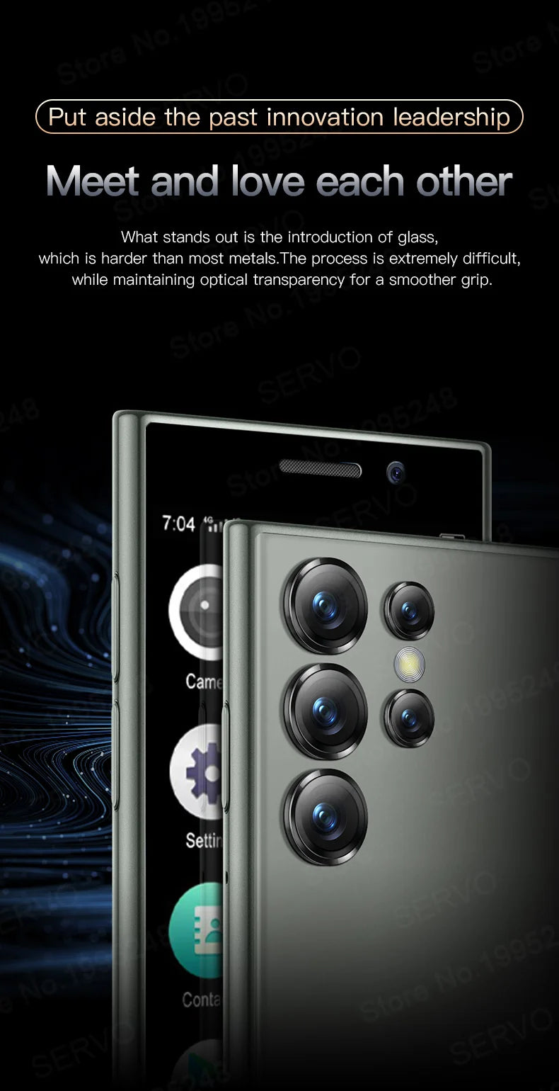 SERVO S24 MINI Android Smartphone 4G Network 2 SIM standby Play Store Face Unlock 3.0" Color Screen Mini Card Smart Mobile Phone