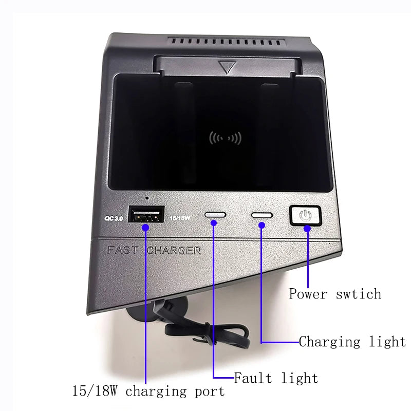 Car wireless charger for Lexus ES ES300H ES200 ES260 ES350 2019 2020 2021 2022 15W fast phone charger charging pad panel
