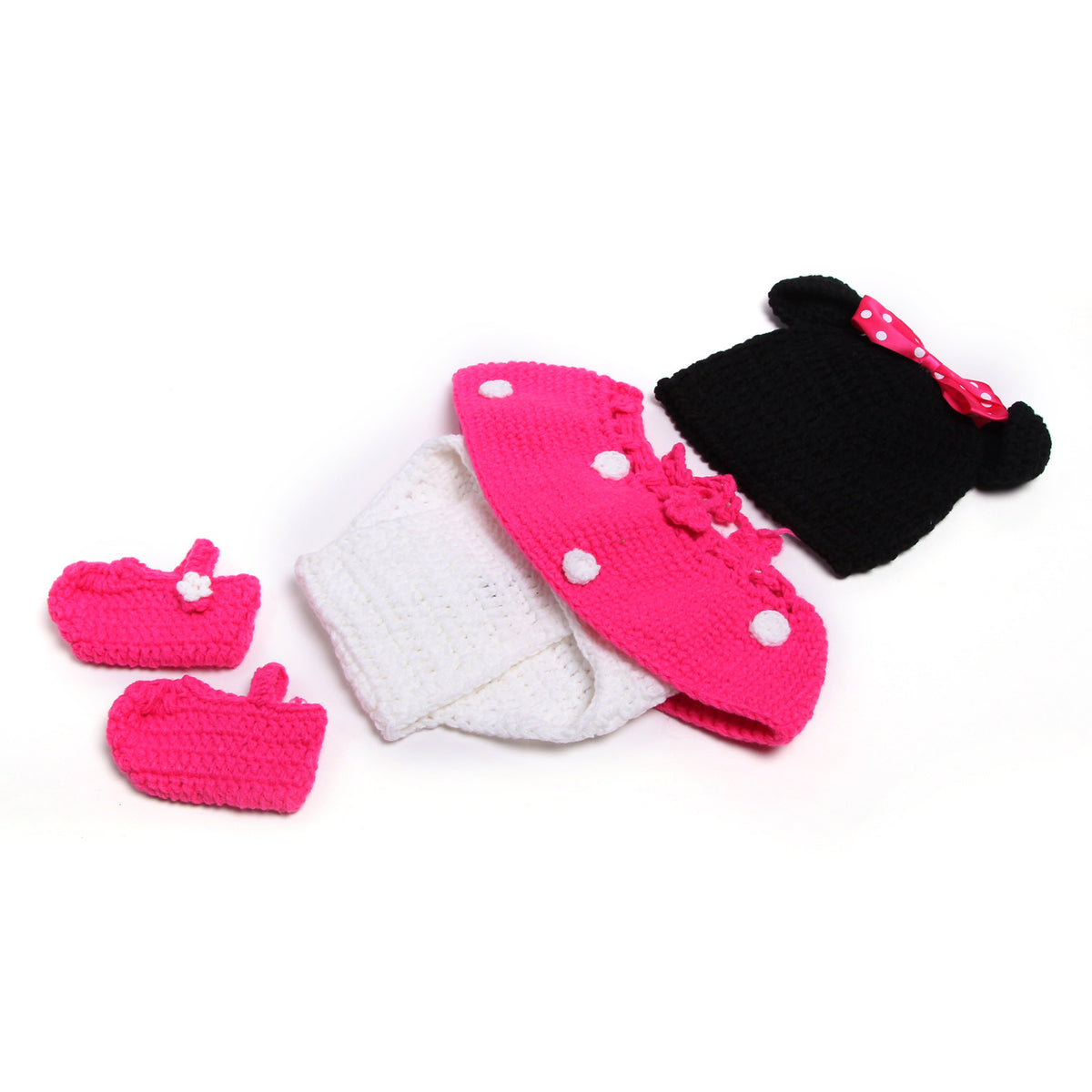 4PCS Animal Style Baby Crochet Halloween Costume Newborn Photography Props Handmade Knit Mickey Outfit Sleepy Owl Frog Baby Gift