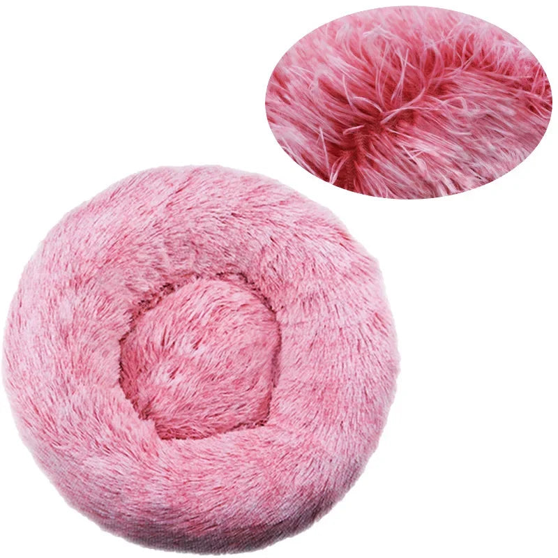 Round Winter Warm Plush Pet Bed - Washable Dog Cat Basket for Small Medium Large Pets Sofa Cushion