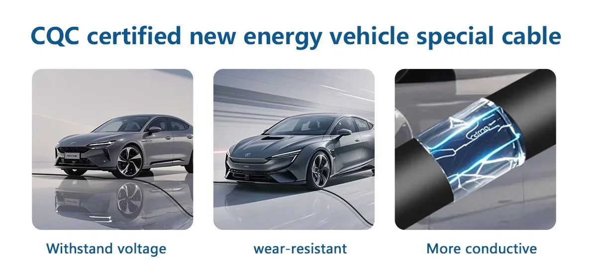 For wired charging stations Portable EV Charging Cable 32A 22KW 3 Phase Electric Car Charger 3.5KW 16A 1 Phase Anti-theft strap