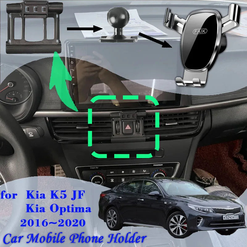 Car Phone Holder for Kia K5 Optima JF 2016~2020 2018 Air Vent Cellphone Mount Support GPS Bracket Gravity Stand Auto Accessories