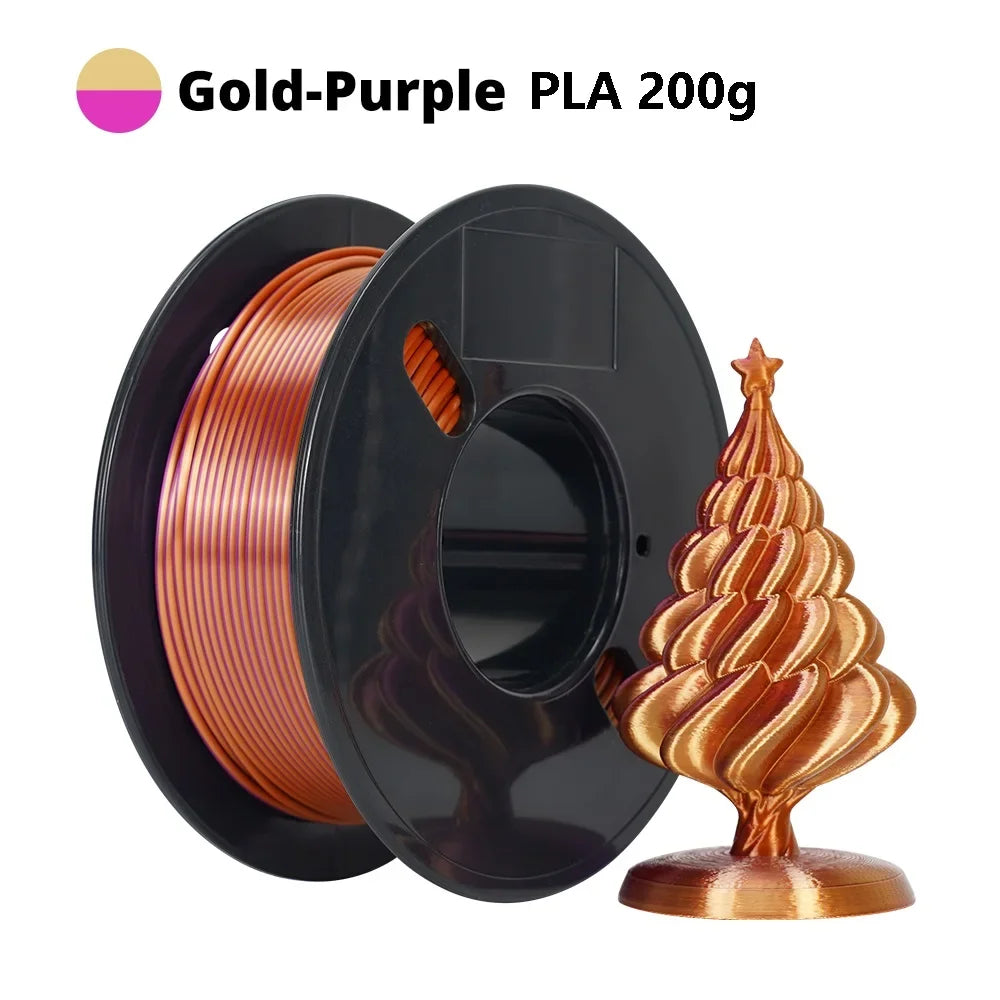 Dual color PLA Filament Multicolor PLA Filament 200g/roll 1.75mm 3D Printer Filament No-Tangling Bubble Free for FDM 3D Printer
