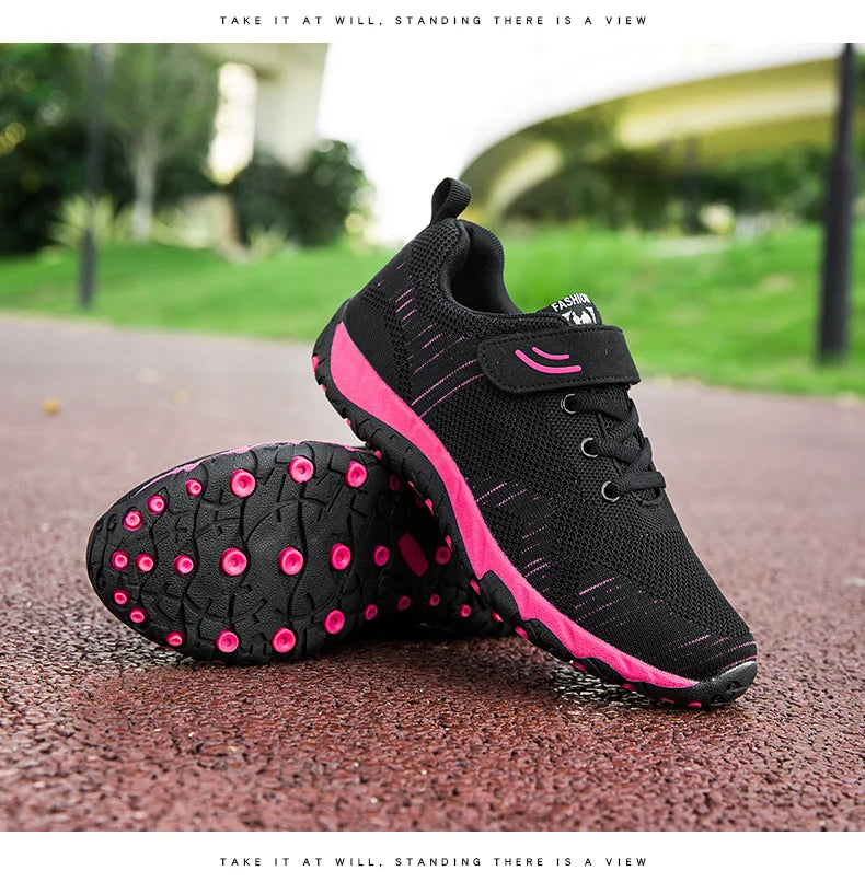 2024 Womens Dance Ladies Sport Shoes Breathable Walking Mesh Flat Shoes Woman White Sneakers Women Tenis Feminino Female Shoes