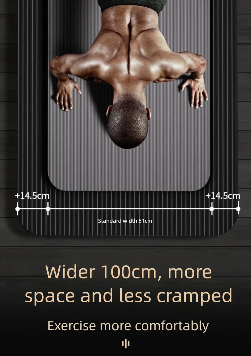 Extended and Widened Men's Yoga Mat Indoor Non-Slip Fitness Mat Beginner Yoga Mat Thickened Exercise Shaping Floor Mat