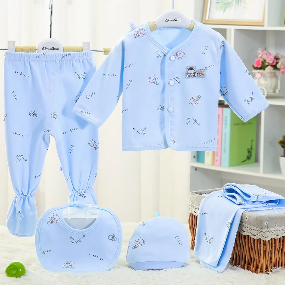 5pcs/set Children's Clothing Baby Hedgehog Newborn Set Pure Cotton 0-3M Baby Clothes Spring Autumn Pure Cotton Underwear Set