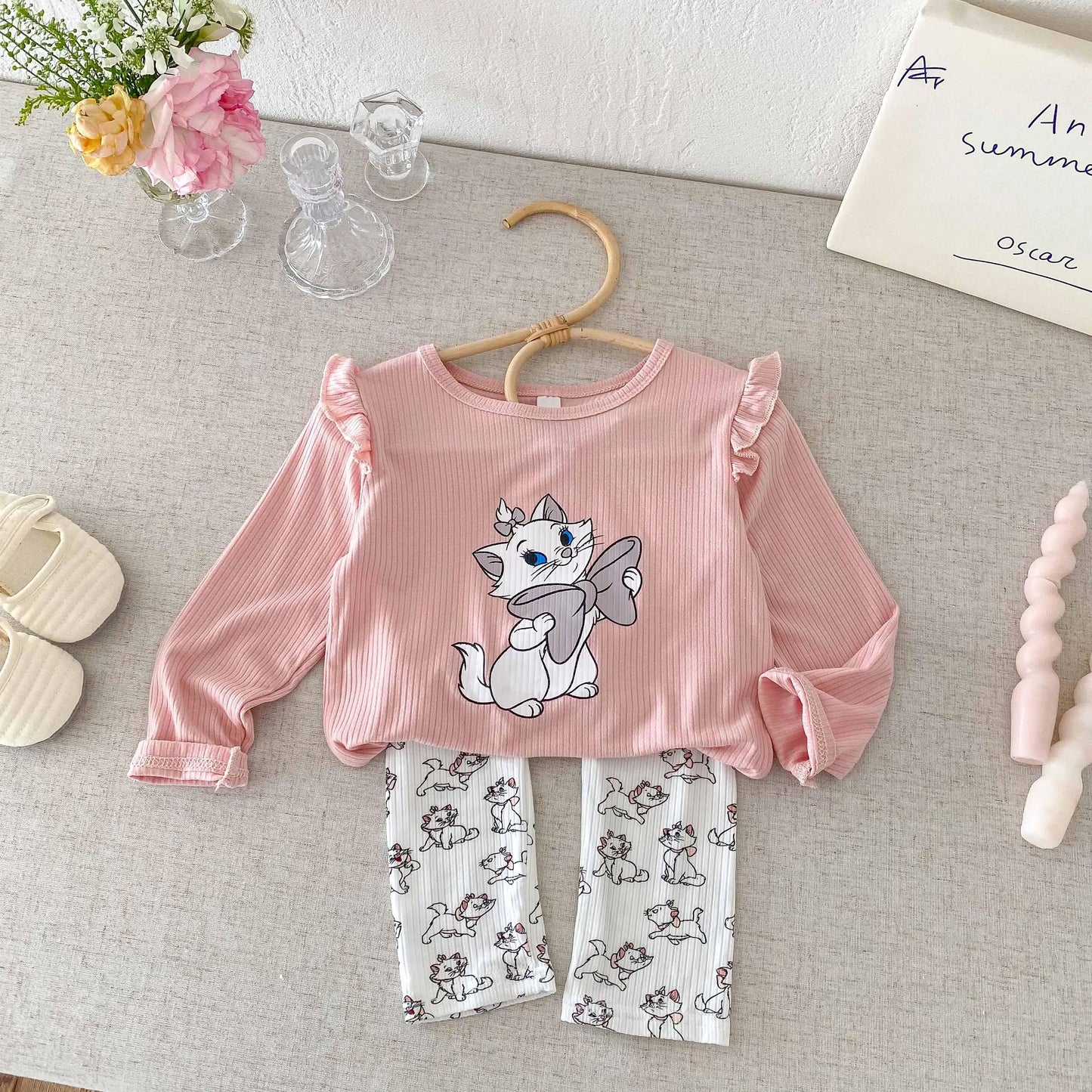 Baby Clothing Set For Children Aged 1-6 Fashion Set Children's Cartoon Girl Sports Set Top And Pants 2-piece Set