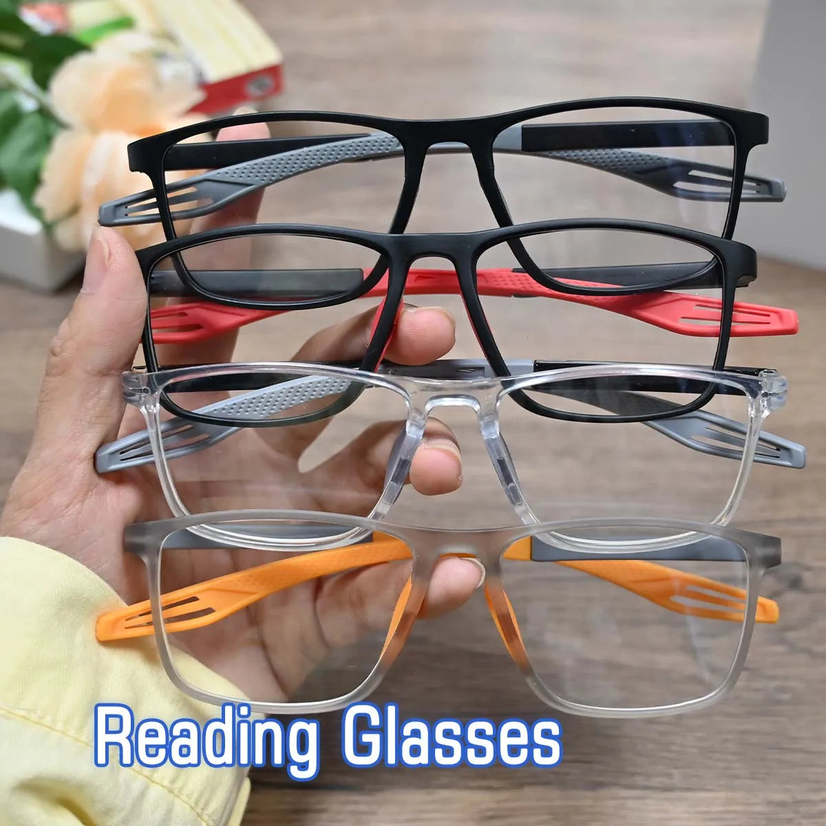 4 Pack Intelligent Zoom Anti-blue Light Reading Glasses Presbyopic Glasses Men and Women Eyeglasses
