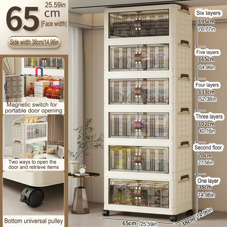 Large Capacity Folding Storage Cabinet - Dustproof Wardrobe Closet Organizer Easy Install