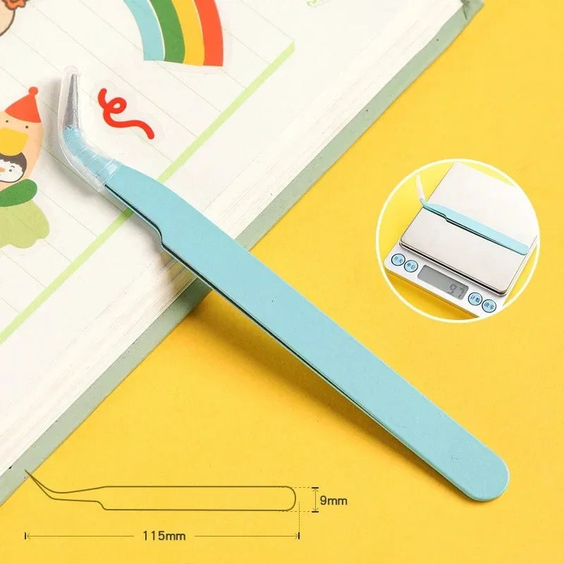 Color Eyelash Comb Tweezers Carbon Steel Professional Pincet Lashes Extension Tweezers False Eyelashes Applicator Makeup Tools