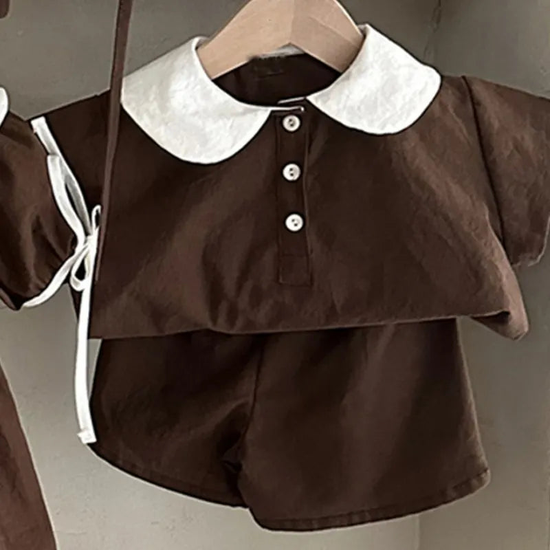 Newborn Baby Boy Cotton Clothes Set Shirt+Shorts 2PCS Infant Toddler Child Fashion Soild Pajamas Suit Outwear Baby Clothes 0-5Y