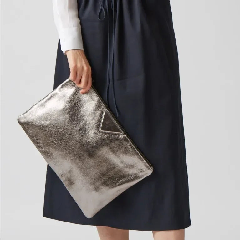 Women Day Clutch Bags Luxury Designer Lady Handbags Female Envelope Bags PU Leather A4 Briefcase Bolsa Wallet Silver