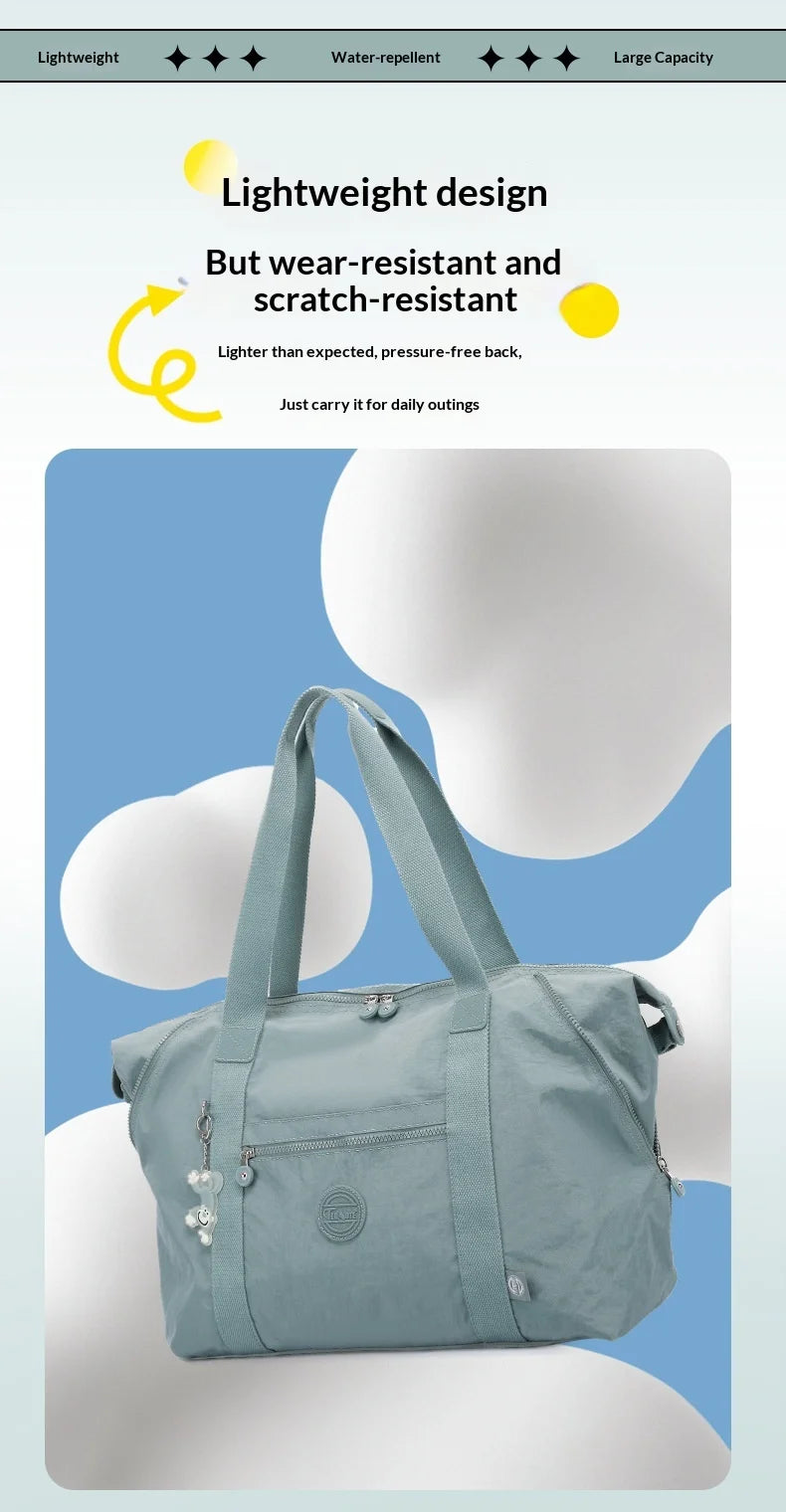 Women Lightweight Large-Capacity Travel Bag Handbags Female Nylon Shoulder Beach Bag Girl Top-handle Casual Tote Purse
