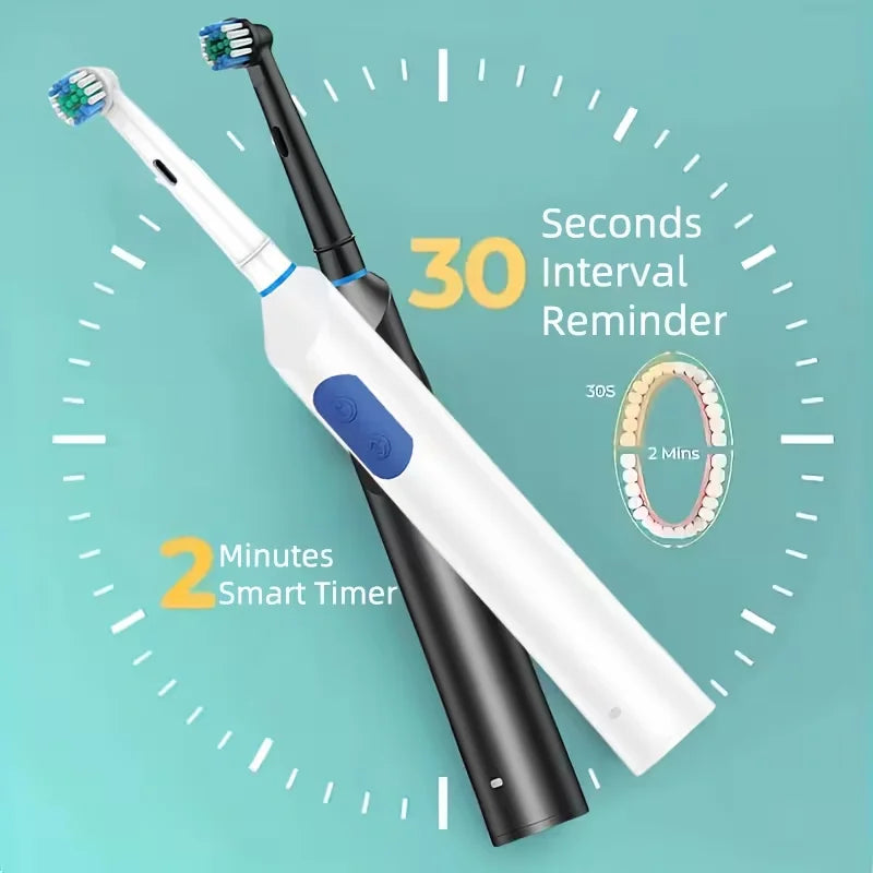 Nwe Rotating Electric Toothbrush, 5 Modes USB Rechargeable Rotary Electric Toothbrush with Timer, Travel Case and 4 Brush Heads
