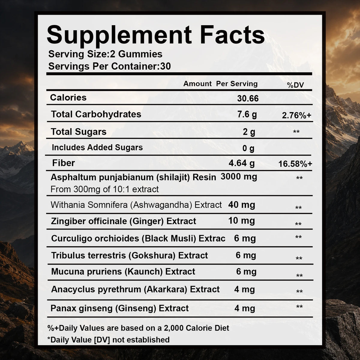 3000mg Shilajit Mineral Gummies Supports Natural Vitality Mental Wellness Balanced Mood For Daily Health 60 Count