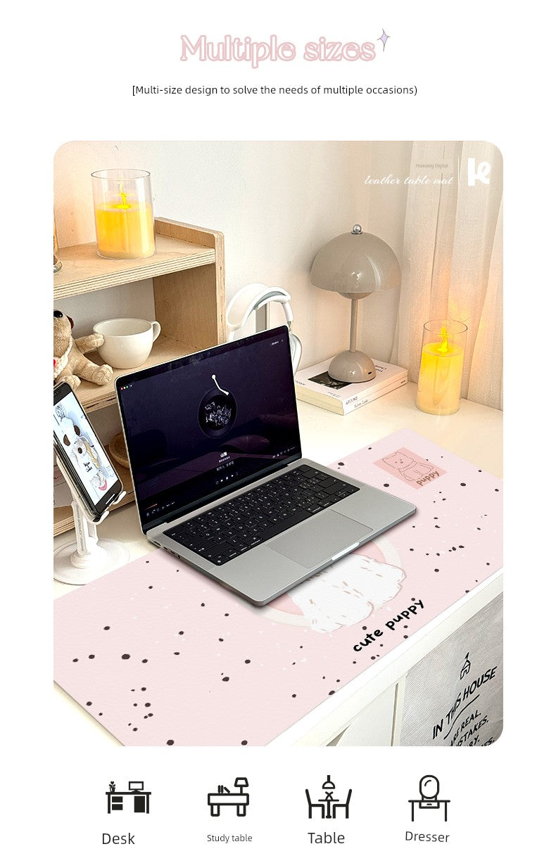 Huixiang Puppy Mouse Pad Oversized Girl Good-looking Office Computer Keyboard Desktop Station Table Mat Cute
