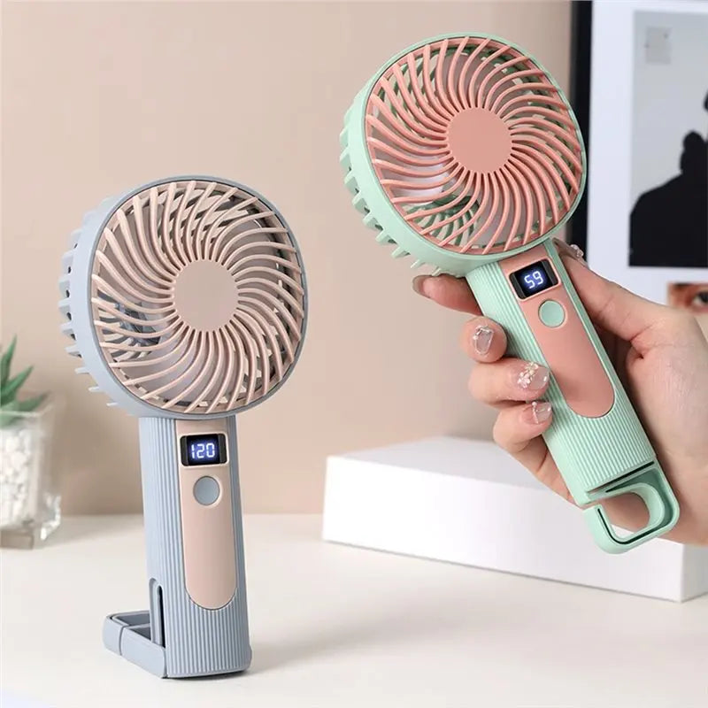 YCOC-Standing Fan Bladeless Electric Handheld Fans Portable Hand Fan USB Rechargeable Fan Fan Green