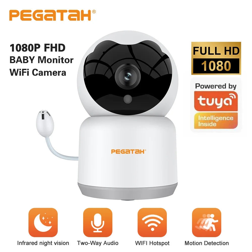 PEGATAH HD 1080P 3MP PTZ IP Camera Smart Home Baby Camera Tuya Wifi Cameras Two Way Audio Night Vision Wireless Indoor Camera