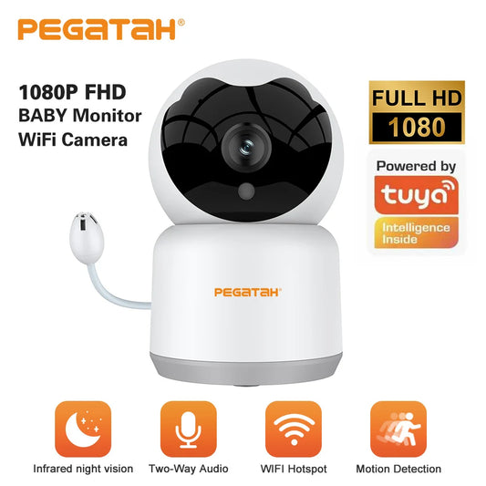 PEGATAH HD 1080P 3MP PTZ IP Camera Smart Home Baby Camera Tuya Wifi Cameras Two Way Audio Night Vision Wireless Indoor Camera
