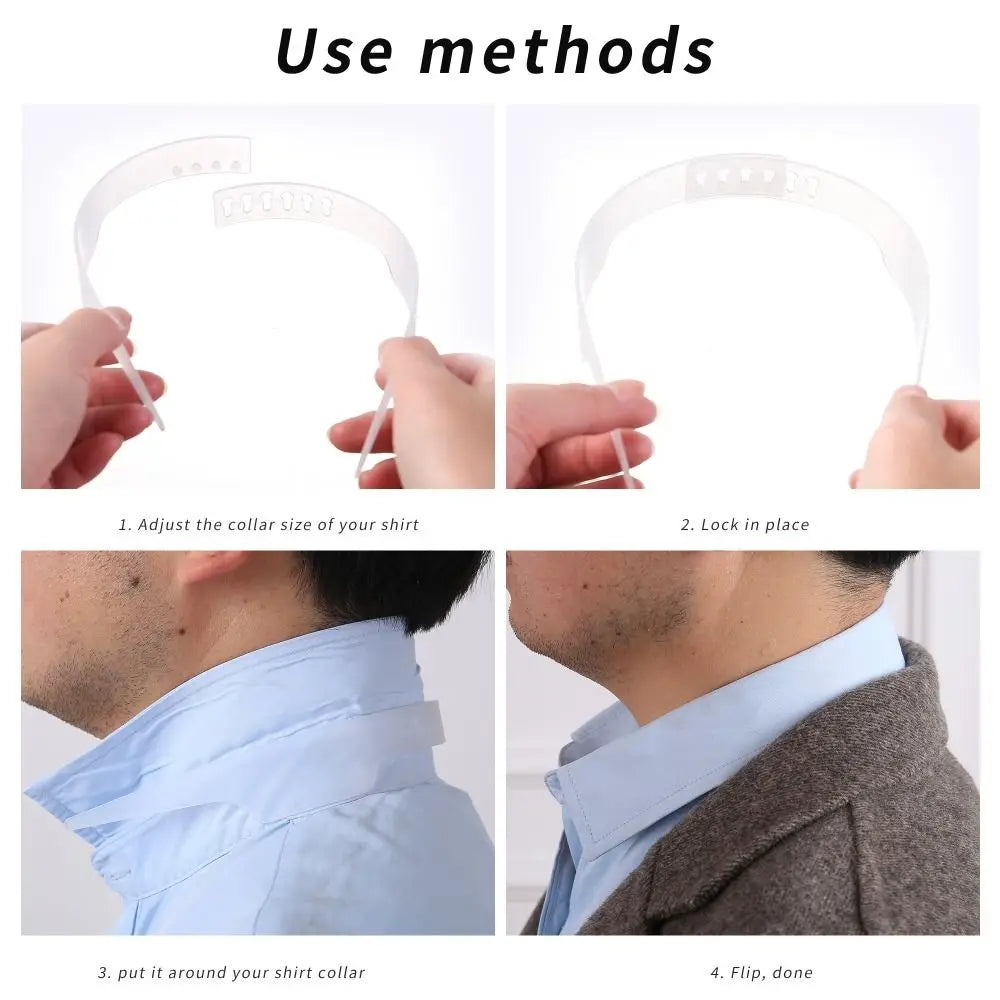 Adjustable Shirt Collar Support Shaper Collar Stays Collar Stays Bundle Kit Shirt Anti-roll Fixed Shaper Slick