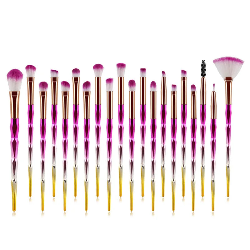 Diamond Makeup Brushes Set Beauty Make Up Brush Tool Cosmetic Powder Foundation Blending Eye Shadow Eyebrow Eyelash Brush