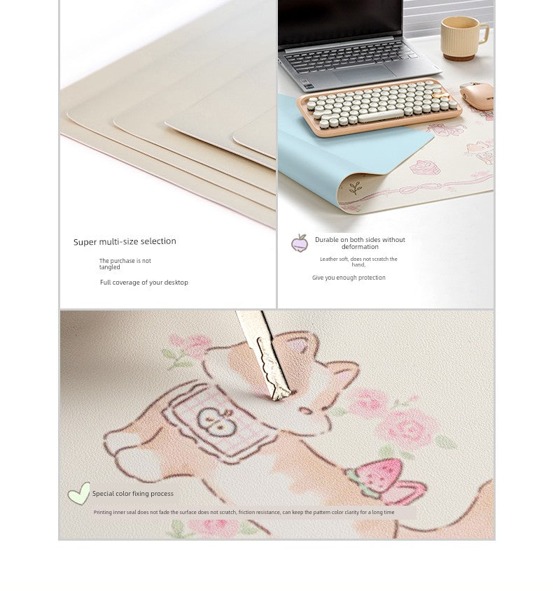 Huixiang Puppy Mouse Pad Oversized Girl Good-looking Office Computer Keyboard Desktop Station Table Mat Cute