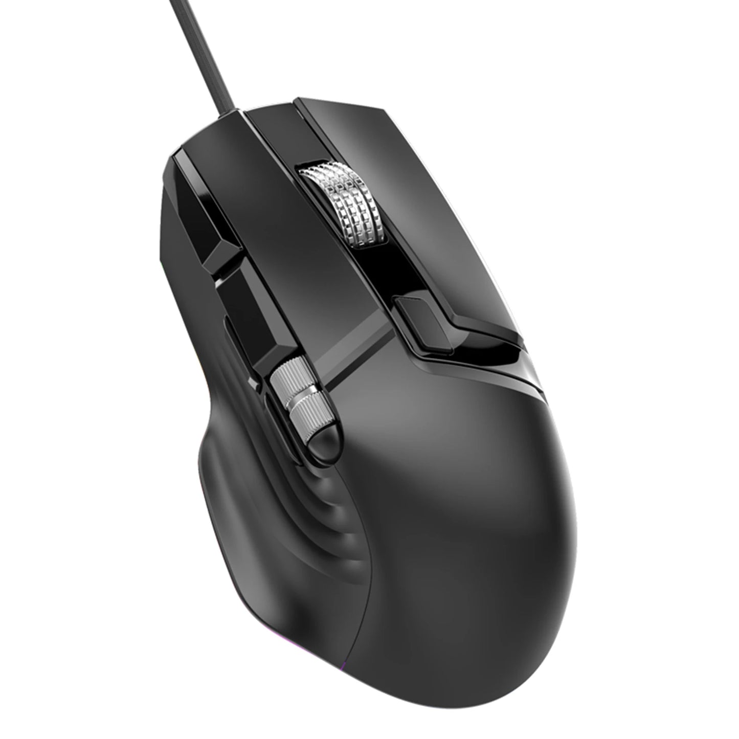 RGB Wired Gaming Mouse 7 Lighting Modes Dual Scroll Wheels Macro Programmable 1200-12400 DPI Ergonomic Design for PC Gamer