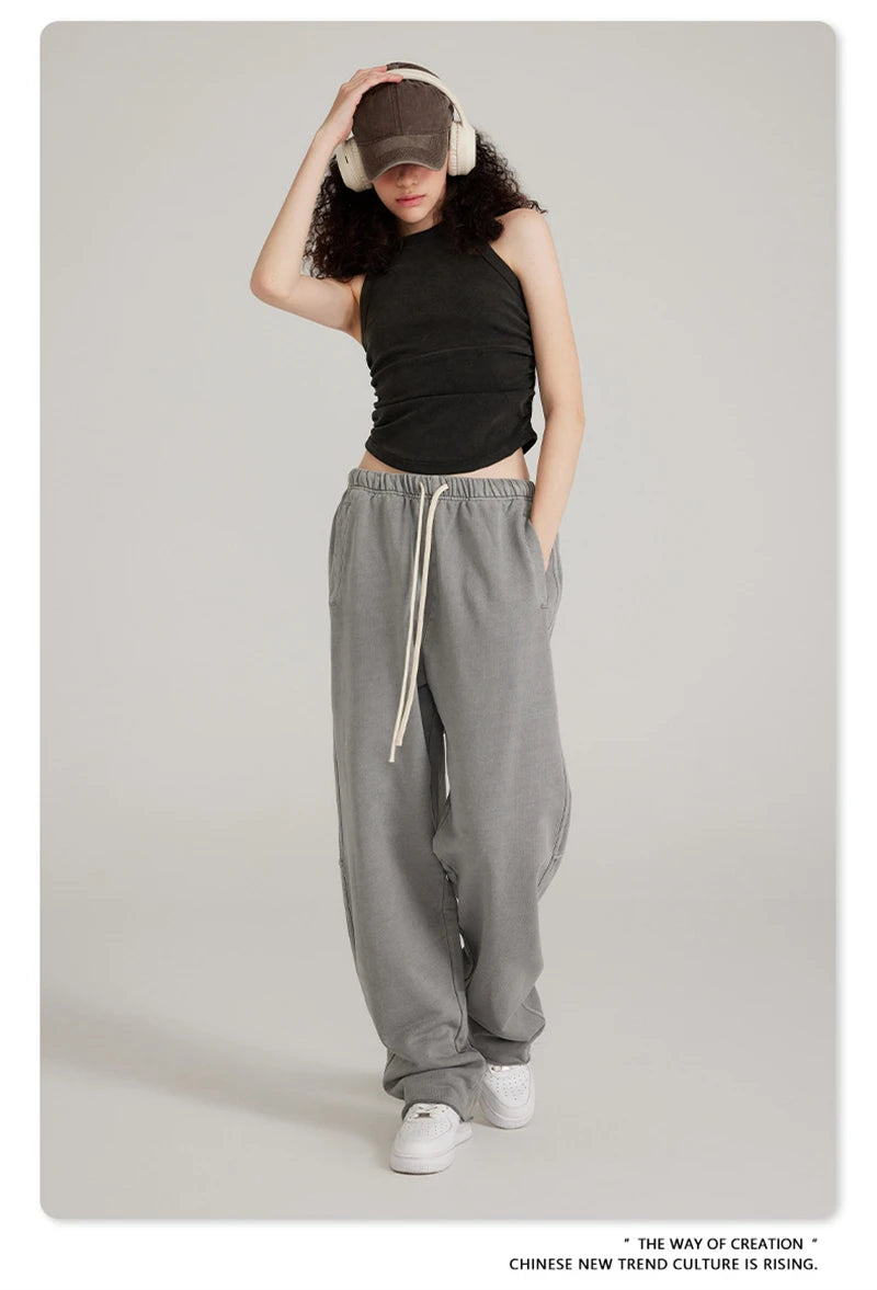 ZODF Women 2025 Hotsweet Girls Washed Cotton Tank Tops Female 315gsm Slim Pleated Arc Hem Camisole TEE Brand Tops HY0574