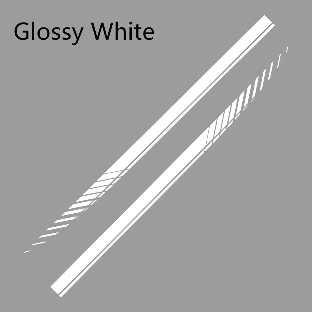 2-Piece Car Racing Stripe Vinyl Decals for Side Skirts - 74.8"x3.5" (190x9cm) Universal Fit SUV Truck, High Adhesive Waterproof