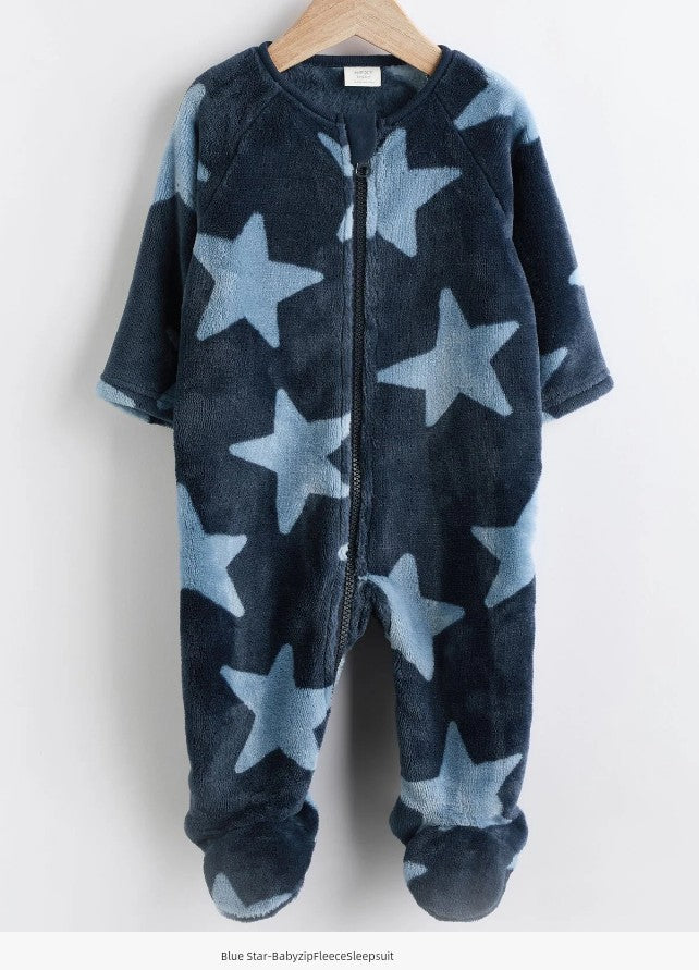 In Stock British next New Arrival Baby Fall and Winter Thick Coral Fleece Knitting Jumpsuit Romper Fleece-lined Jumpsuit Pajamas