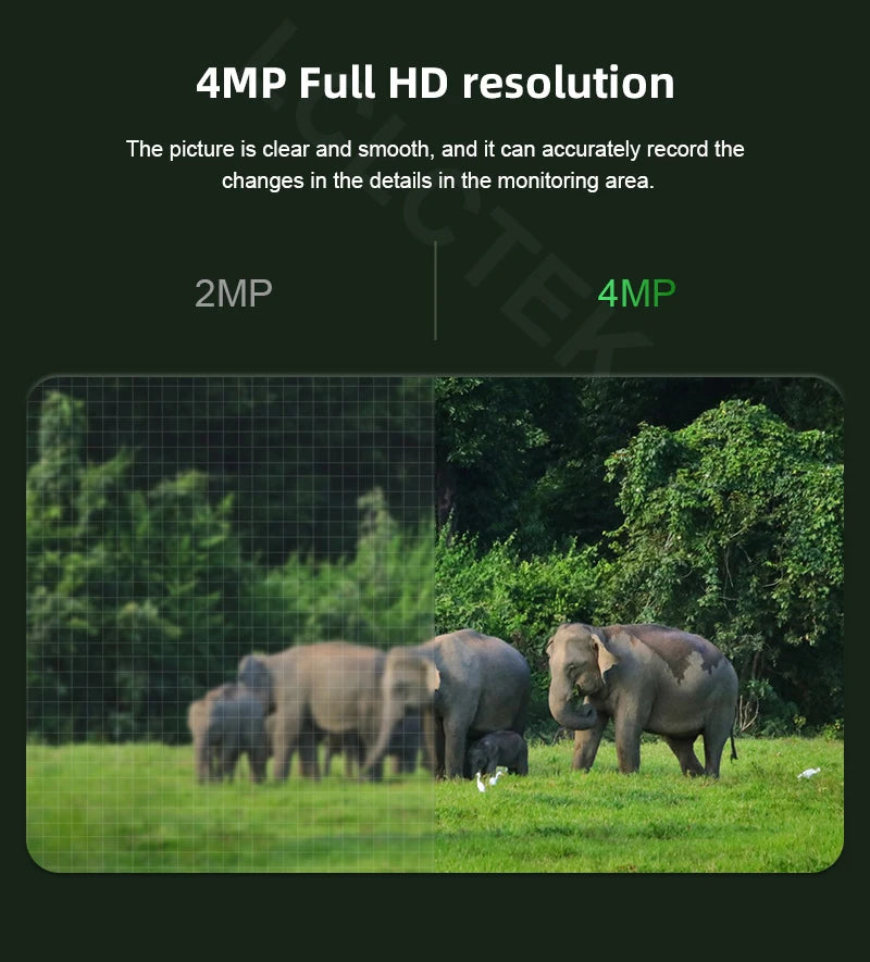 LCLCTEK 4MP 4G SIM Card Mobile App Trail Hunting Battery Powered Camera PIR Detection Outdoor IP66 Wireless Security CCTV Camera
