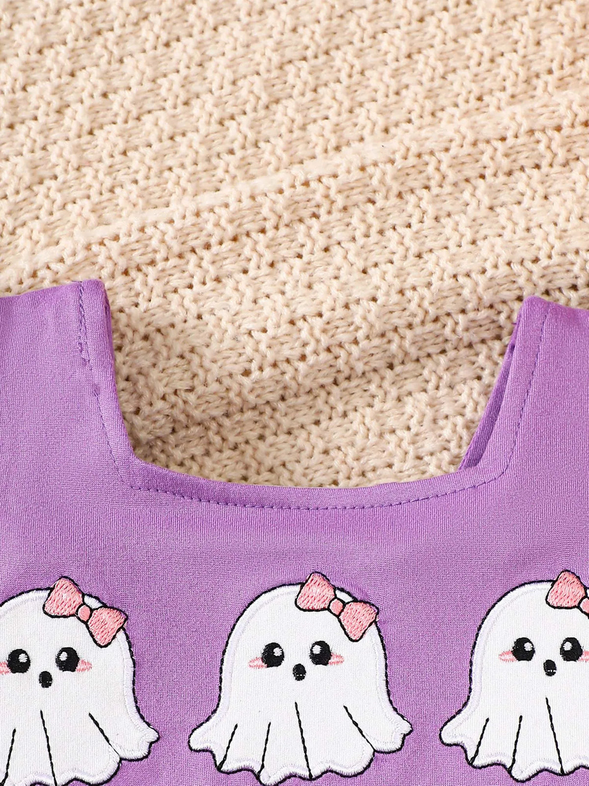 Infant Girls Halloween Theme Party Carnival Pumpkin Ghost Skeleton Cosplay Costume Skull Pumpkin Face Apparition Print Romper