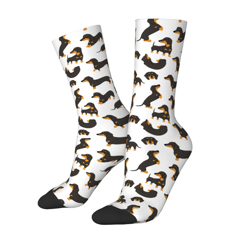 Happy Funny Male Men Socks Casual Dachshund Sock Gift for Animal Dog Lover Sport Women's Stockings Spring Summer Autumn Winter
