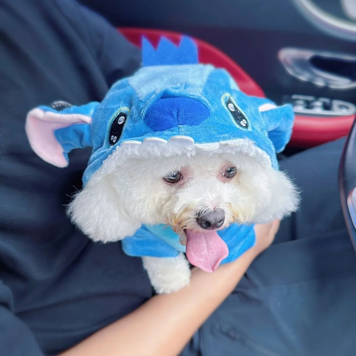 Anime Cartoon Cute Lilo Stitch Pet Costume Cat Dog Transform Plush Lined Snap Jacket Four-Legged Clothes Surprise Gift for Fans