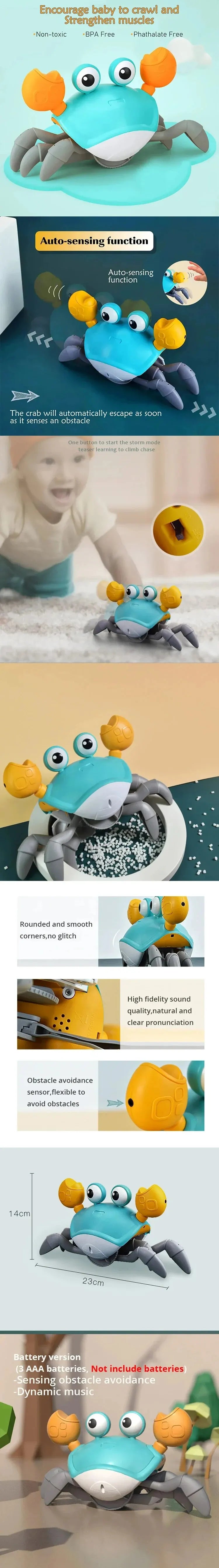 Dancing Crab Run Away Toy for Babies Crawling Interactive Escape Crabs kids electronic toys Birthday Christmas Gift No Battery