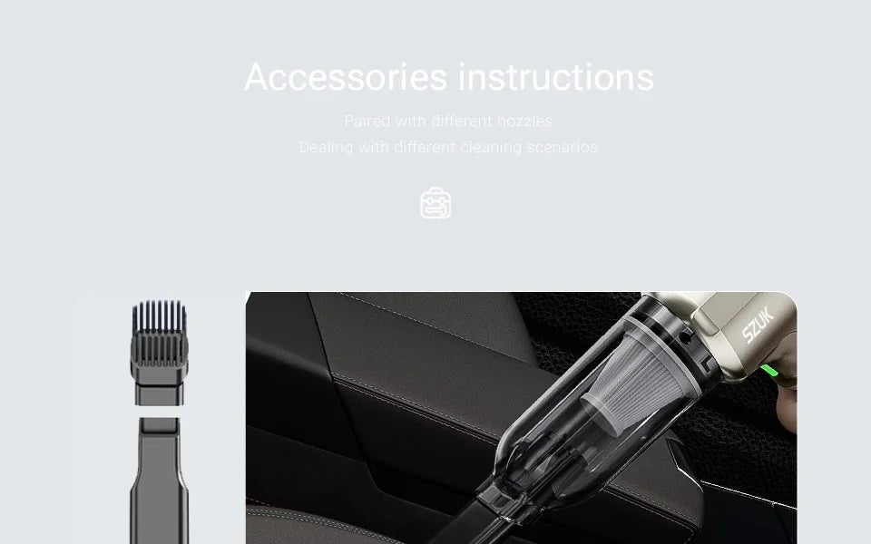 2025 SZUK Car Vacuum Cleaner 9998700PA Powerful Suction Mini Handheld Vacuum Cleaner Type-C Portable Vacuum Cleaner for Car Home