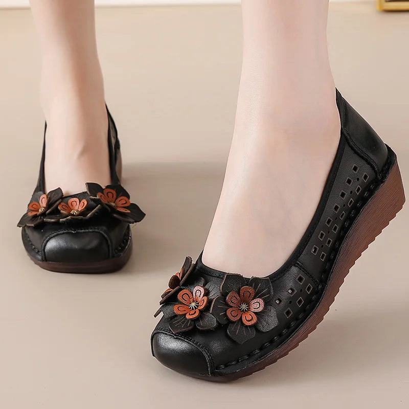 2025 New real leather ballet flats mixed colors moccasins women's slip on shoes luxury patchwork flats lady driving loafer woman